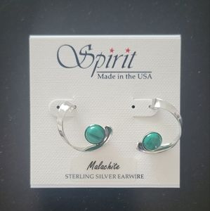 NWT Malachite pierced earrings